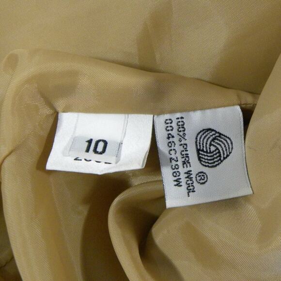 SANDRO Classic 100% Wool Mid Length Pea Coat in Camel Tan Size 10 - Picture 9 of 10